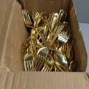 Goodluck 500PCS Gold Plastic Silverware, Gold Utensils Disposable, Plastic Cutlery Set of 200 Forks, 150 Spoons, 150 Knives for Wedding, Party, Birthday, Holidays