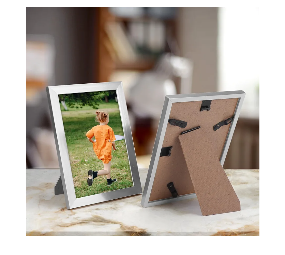 Hoikwo 6 Packs 3.5x5 Silver Multi Picture Frames Set for Family Photos, Artwork, Light weight Bulk 3.5" by 5" Frames Pack for Wall Hanging and Table, Stylish Picture Frames