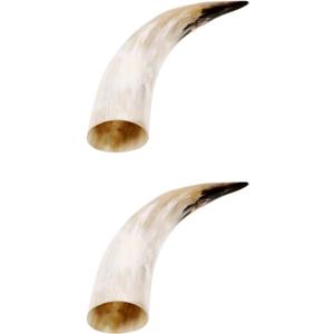 2pcs Cow Horns in Vase Traditional Horn Crafts Home Decor Wall Vases for Flowers Cow Wall-Mounted Bull Wall Decor Arrangement