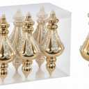 RoseCraft Christmas Ornaments Set, 5.9Inch Plastic Shatterproof Christmas Ball Hanging Ornaments for Xmas Tree Decorations, for Indoor Home Thanksgiving Party Decor - 6Pcs / Champagne.