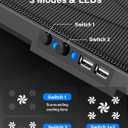 Kootek Laptop Cooling Pad, Laptop Cooler with 5 Quiet Fans for 12"-17" Computer PC Notebook Gaming Laptop Fan, Height Adjustable Laptop Cooling Stand Laptop Accessories, Blue