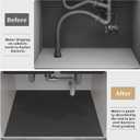 Under Sink Mats-35" x 24" (Cut-to-Fit) Absorbent Shelf Liner for Kitchen&Bathroom Cabinets | Non-Slip, Quick-Dry Cabinet Liner for Under Sink, Vanity & Utility Storage (Grey, 35''x24'')