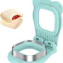 TACGEA Uncrustable Sandwich Cutter Maker  Sandwich Sealer and Cutter for Lunchbox and Breakfast, Square Shape, Light Blue