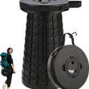 18-inch Heavy Duty Collapsible Stool - 800 lbs Capacity, 2.6 lbs Lightweight Portable Folding Stool for Camping, Travel, Music Festivals and Other Outdoor Events (Black)