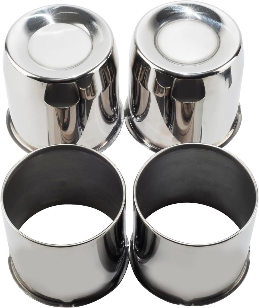 4Pcs 5.15inch Stainless Trailer Wheel Center Caps Push Through Center Hub Cap for Truck SUV RV Wheel Rim, Combination of Concave and Open End Chrome Wheel Hub Covers (Mirror Polished)