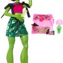 Monster High Self-Scare Secrets Venus McFlytrap Doll and Accessories Set with 13 Realistic Surprises Like Haircare Products, Bonnet and Plant