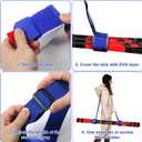 2 Pairs Ski Fastener Tapes, Adjustable Ski Boot Straps with Protector Pads Ski Carrier Straps Ski Wraps Ties Gear Storage for Ski Poles Boards Carrying Outdoor Winter Sports Accessories (Blue)