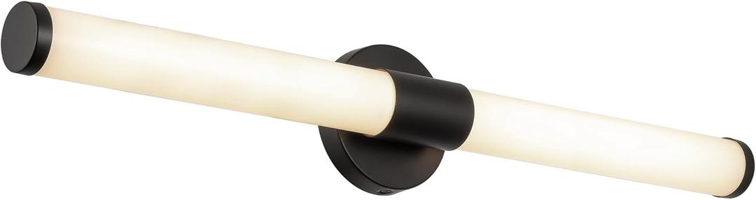 Kira Home Duo 24" Modern Integrated LED (20W) Vanity/Bathroom Light, Linear Design, 3000k Warm White Light, Black Finish