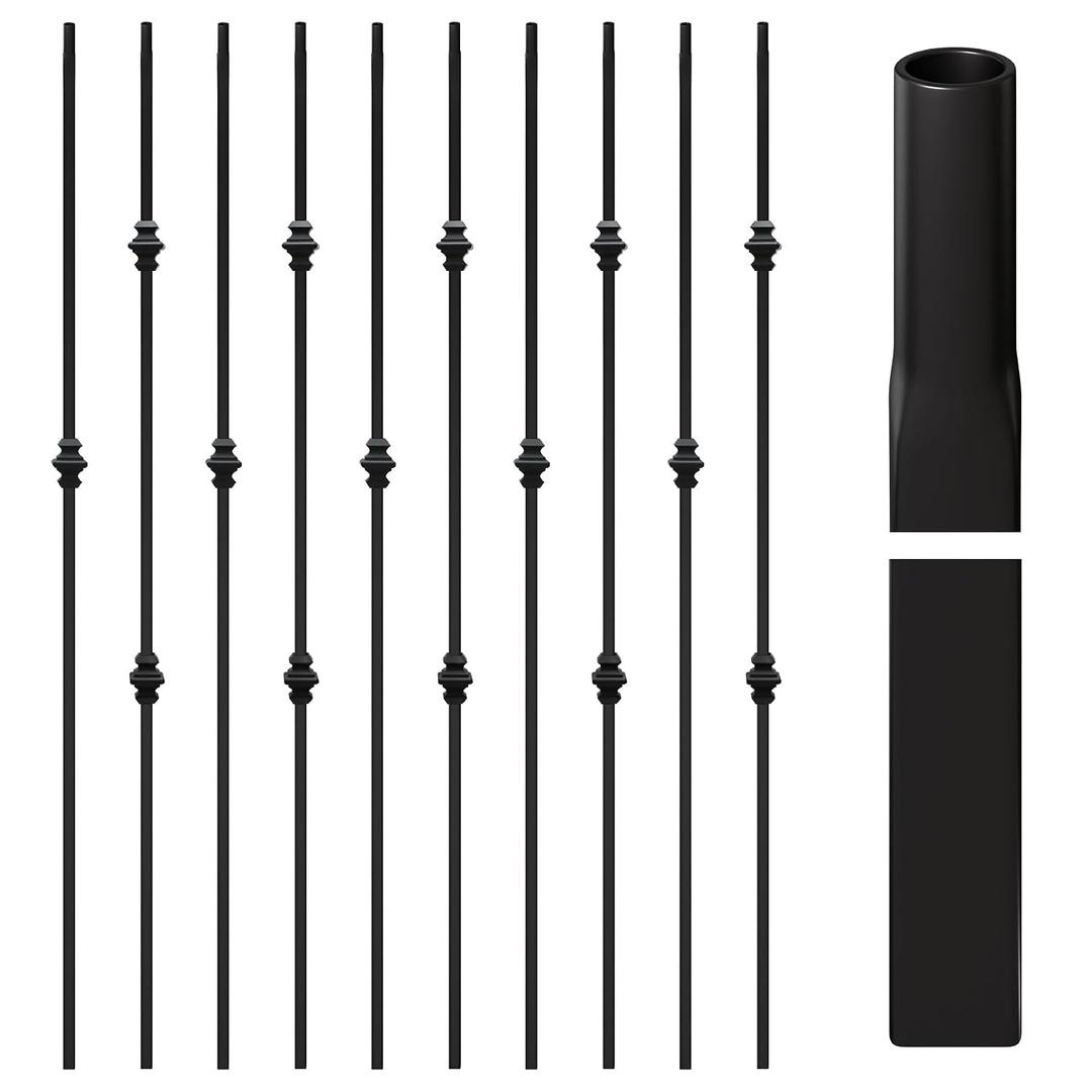 Sidasu 10-Pack Iron Balusters for Staircase Interior, Knuckle Design