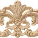 Wood Carved Applique Onlay Unpainted Corner Onlay Applique Door Cabinet Rose Unpainted European Style (04, 40x8cm/15.75x3.15inch) (14)