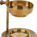 Ajuny Brass Incense Burner Adjustable Resin Charcoal Tealight Holder Golden | Spiritual Fragrance Censer for Meditation Altar Prayer Aromatherapy Home Office Decorative Accessory Gift Sacred Ritual Decor