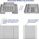 Simple Houseware Expandable Kitchen Drawer Flatware Organizer, Gray  Adjustable Cutlery Tray with 9 Compartments for Utensils and Silverware