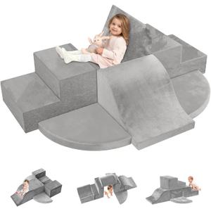 JWPEHOE 7-Piece Toddler Climbing Toys Indoor, Foam Climbing Blocks Soft Play Structures, Climbing Toys for 1 Year Old, Multi-Color Combinations Climbing Blocks, Indoor for Toddler1-3, Infant, Baby