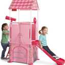 Radio Flyer Play & Fold Away Princess Castle, Toy Slide, Fort, & Climbing Playhouse