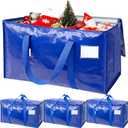 TICONN 4 Pack Extra Large Moving Bags with Zippers & Carrying Handles, Heavy-Duty Storage Tote Moving Boxes for Space Saving (4 Pack, Blue)
