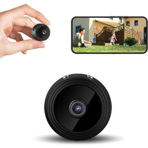 Hidden Camera Mini Spy Camera 1080P WiFi, Wireless Pet Camera Indoor Security Cam with Night Vision, Motion Detection, Nanny Cam for Home Baby Monitor, TF Card Storage-Black
