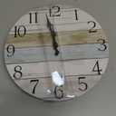 HYLANDA Wall Clock, Silent Non Ticking Wall Clocks Battery Operated, Rustic Wooden Clocks Decorative for Kitchen, Bathroom, Bedroom, Living Room, (8 Inch) (A-blue White Brown)
