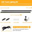 Plug in Track Lighting with Remote, 8-Light Track Light with Plug in Cord, LED Track Lighting Kit with H Track Rails, Dimmable Track Lighting Fixtures Ceiling Spotlight, Black