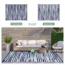 GENIMO Outdoor Rug, Waterproof Plastic Rugs 9'x12' for Camping Mid White