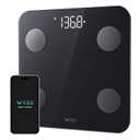 Wyze Scale S, Scale for Body Weight, Digital Bathroom Scale for Body Fat, BMI, Muscle, Heart Rate, Body Composition Analyzer with App, Batteries Included, Bluetooth, 400 lb, Black