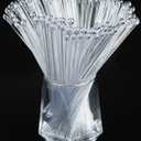 hapray 50-PCS Clear Plastic Swizzle Sticks, Crystal Cake Pops, Cocktail Coffee Drink Stirrers, Stir Sticks, 7.24 Inch