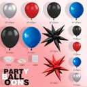 2 x Red Blue Black Balloon Arch Kit, Blue and Red Balloon Arch Kit, Blue Black Balloons Garland with 22 Inch Star Foil Balloons for Men Boys Birthday Baby Shower Graduation Party Decorations