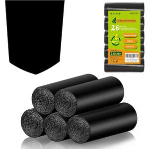 2.6 Gallon Trash Bag Biodegradable Black - Small Garbage Bags 2-3 Gallon For Bathroom Can Unscented Compostable 100 Count Mini Tiny Kitchen Office Car Waste Basket Liners Strong Thick Bulk Inwaysin