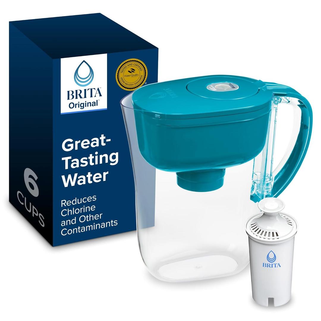 Brita Metro Water Filter Pitcher with SmartLight Change Indicator, BPA-Free, Replaces 1,800 Plastic Water Bottles a Year, Lasts Two Months, Includes 1 Filter, Small - 6-Cup Capacity, White