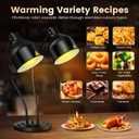 Food Heat Lamp, 500W Dual-Head Stainless Steel Commercial Food Warmer Lamp with 540° Rotation & 3Pcs Bulbs, Portable Warming Light for Restaurant Kitchen Buffet Counter Party Catering