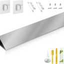 30" Slide-in Range Rear Filler Kit W10113901A, Stove Gap Universal Triangular Filler Strip, Top Trim Kit Between Stove and Wall for Whirlpool & Most Brand, Aluminum Gap Cover Silver