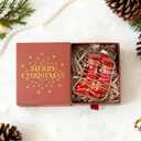 7 x WDS WONDROUS Christmas Decorations for Home  Red & Gold Snow Boots Whimsical Christmas Ornament, Glass Hanging Ornament for Holiday Decor Winter Party Decorations Gifts (Set of 1)