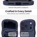 ORNARTO for iPhone 17 Pro Max Case for Women Girls Cute Wave Edge | Camera Control Button | Shockproof Liquid Silicone Phone Case for iPhone 17 Pro Max 6.9", Stormy Blue