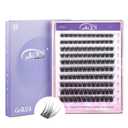 GAQQI Lash Clusters, Eyelash Clusters 120PCS C Curl Individual Lashes, Wispy Cluster Eyelash Extension 10-16mm Mixed Length, Natural Looking Cluster Lashes GQ03, C Curl, 10-16mm)