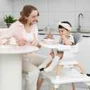 Baby High Chair, 7 in 1 Convertible High Chairs for Babies and Toddlers, Kids Learning Table, Building Block Table, Toddler Dining Chair with 360 Rotating Seat, 5-Point Safety Harness (Grey)