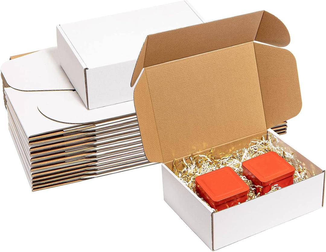 Wowxyz Shipping Boxes 12x9x4 Inches 20 Pack Corrugated Cardboard Mailing Boxes for Small Business - Medium White Literature Mailer Packaging Supplies