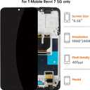 for T-Mobile Revvl 7 5G 6.58" LCD with Arctic Gray Frame Screen Replacement Revvl 7 5G TMR075G LCD Display Touch Digitizer Screen Assembly with Repair Tools