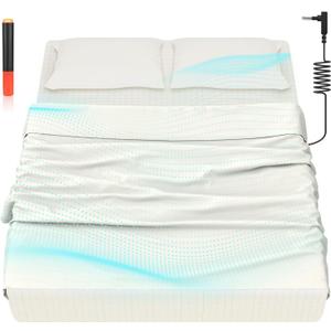 HLLBLL Grounding Bedding Sheet Set, Bed Sheets and Pillowcase Set, 90% Organic Cotton+10% Pure Silver Organic Fitted Grounded Sheet for Improved Sleep, Pain Relief (White, (78 * 80.2 * 15inch))