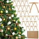 24 Pcs Velvet Christmas Tree Bows,Rustic Crafts Gift Velvet Ribbon Bows Twist Tie Bows for Xmas Wreaths Garland Gift Wrapping Wedding Decor (3/8'' Wide, 5 * 7 inch) (Khaki, Medium)