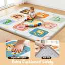 Baby Play Mat for Floor, 1.3-Inch Thickened Foam Soft Padded Coral Velvet Playmat for Tummy Time, 71x79 Color-Digit Water-Repellent Playpen Mat for Toddlers Infant Kids