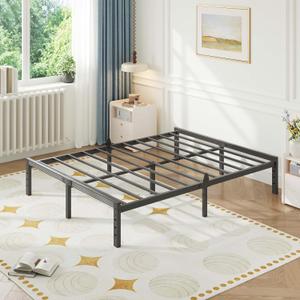 ZIYOO 14 Inch Metal Full Bed Frame Mattress Anti-Slip Design, No Box Spring Needed, Easy Assembly Noise-Free Tools Included, Ideal for Bedrooms, Guest Rooms, Dorms, Hotels & B&Bs