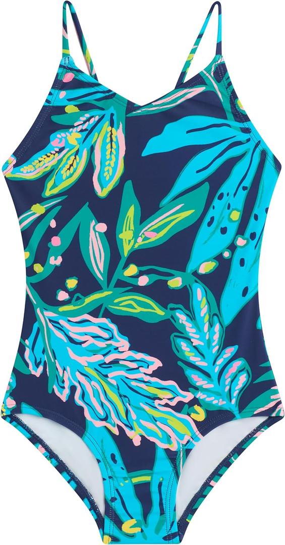 Kanu Surf Girls Hurricane Beach Sport UPF 50 One Piece Swimsuit (2T, Tammy Navy)