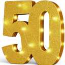 Usongshine 50th Birthday Party Decorations Anniversary 50th Centerpiece Table Decorations for Men Women(30 * 30 * 3cm) (Gold)