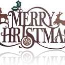 christmas metal wall decor - merry christmas neon sign for indoor wall, festive cuadros de navidad para pared (Large)