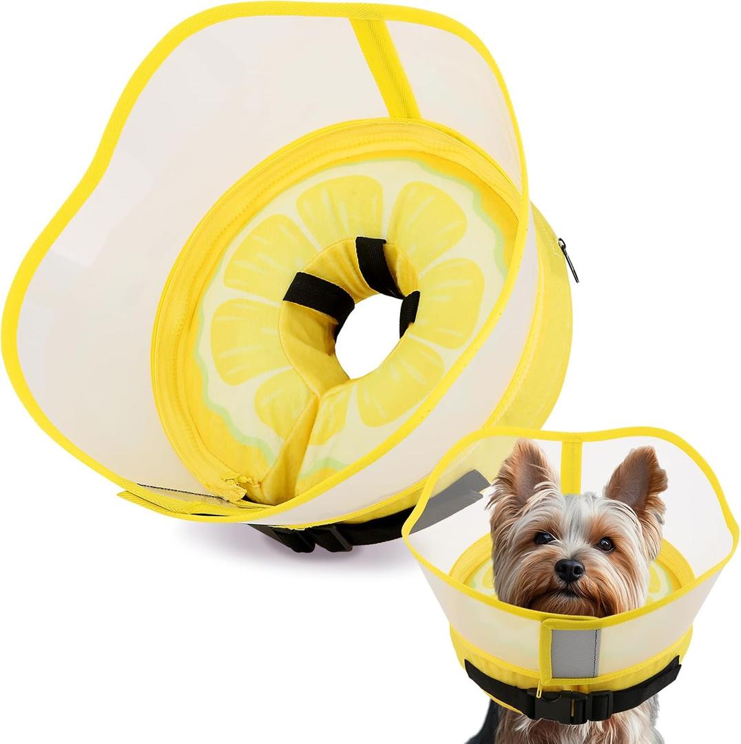 Soft Dog Cone Collar with Anti-Lick Shield, Inflatable Cones Alternative After Surgery for Large/Medium/Small Dogs to Stop Licking, Elizabethan Neck Ecollars of Shame, Comfy Pillow E Recovery