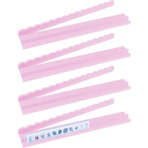Leinuosen 4 Pcs Wooden Scalloped Mahjong Racks with Pushers | Magnetic American Mahjong Racks, Painted Wood, Family Game Night, Player Gift, Tile Holder, 17.7 x 2.4 x 1 in