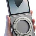 OATSBASF Case for Samsung Galaxy Z Flip 6, 360 Rotatable Magnetic Stand, Shockproof Protective, Titanium