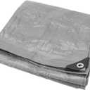 Performance Tool W7004 Heavy Duty Tarp for Camping and Weather Protection, Silver, 8 x 10 feet