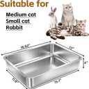 Stainless Steel Litter Box Kitten,Metal Cat Litter Box Low Entry,4" H