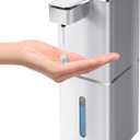 Automatic Liquid Soap Dispenser Touchless Soap Dispenser 380ml/12.8oz Rechargeable, Wall Mounted,4 Levels Adjustable Auto Soap Pump for Bathroom Kitchen Dish Soap (Silver)