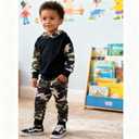 Size 2-6 Years Toddler Boys Color Block Hoodie Sweatshirt Tops Kids Boys Casual Long Sleeve T-Shirts Tops Camo